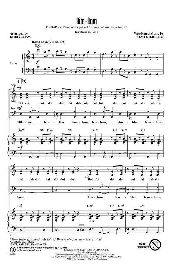 GILBERTO JOAO BIM-BOM (ARR SHAW KIRBY) SAB CHORAL