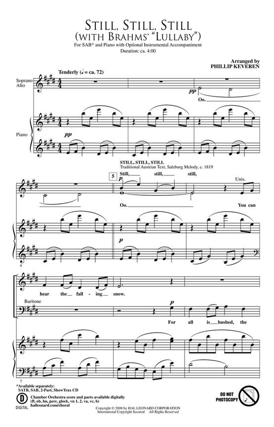 STILL STILL STILL WITH BRAHMS LULLABY (ARR KEVEREN PHILLIP) SAB CHORAL