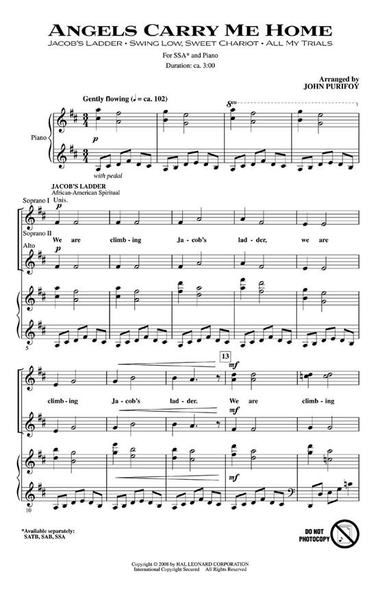 ANGELS CARRY ME HOME (PURIFOY) SSA