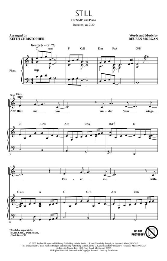 MORGAN REUBEN STILL (ARR CHRISTOPHER KEITH) SAB CHORAL