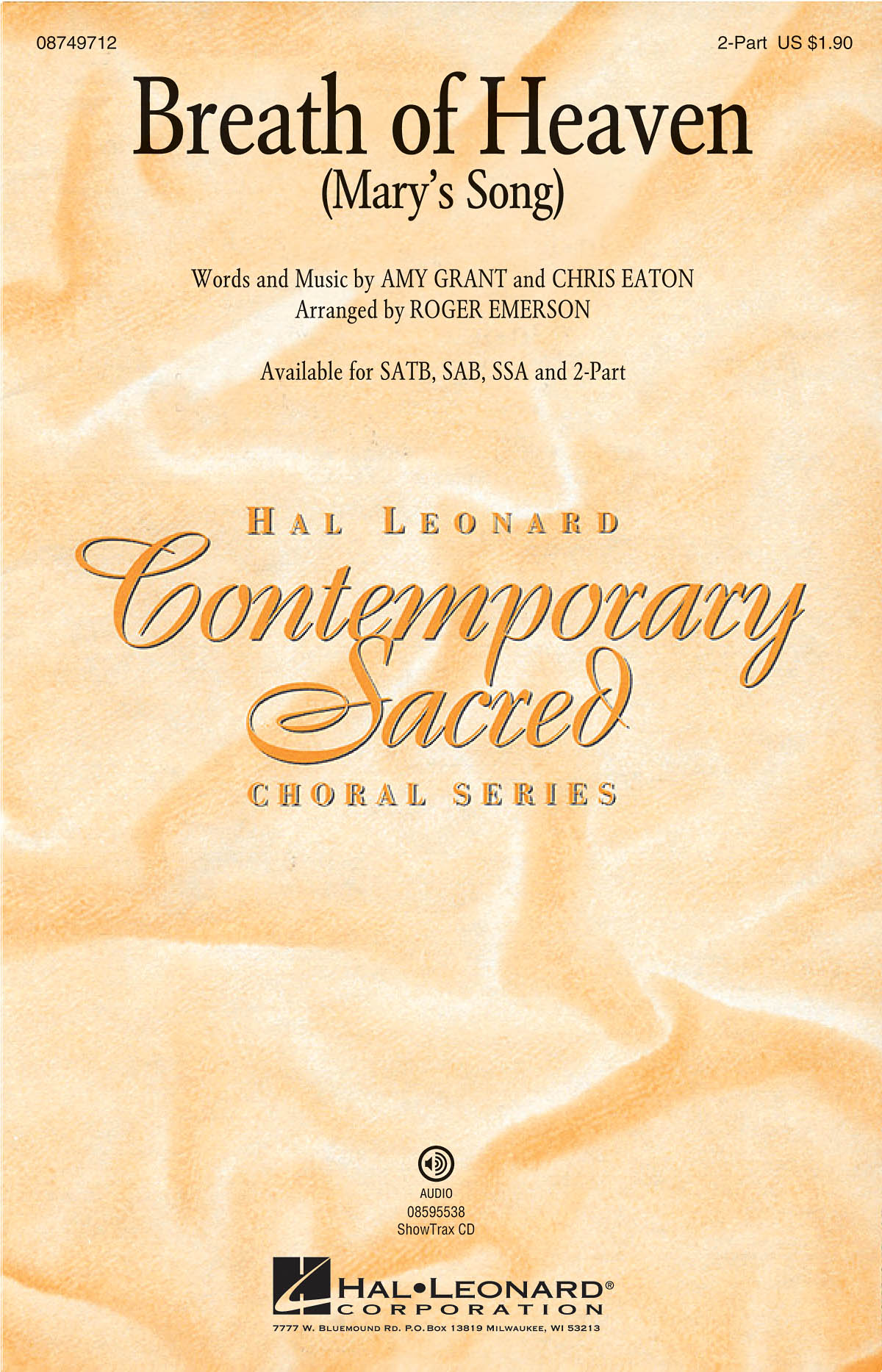 GRANT A/EATON C BREATH OF HEAVEN MARY'S SONG (EMERSON ROGER) 2PT CHOR