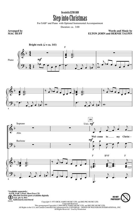John Step Into Xmas (Huff) Sab Chor