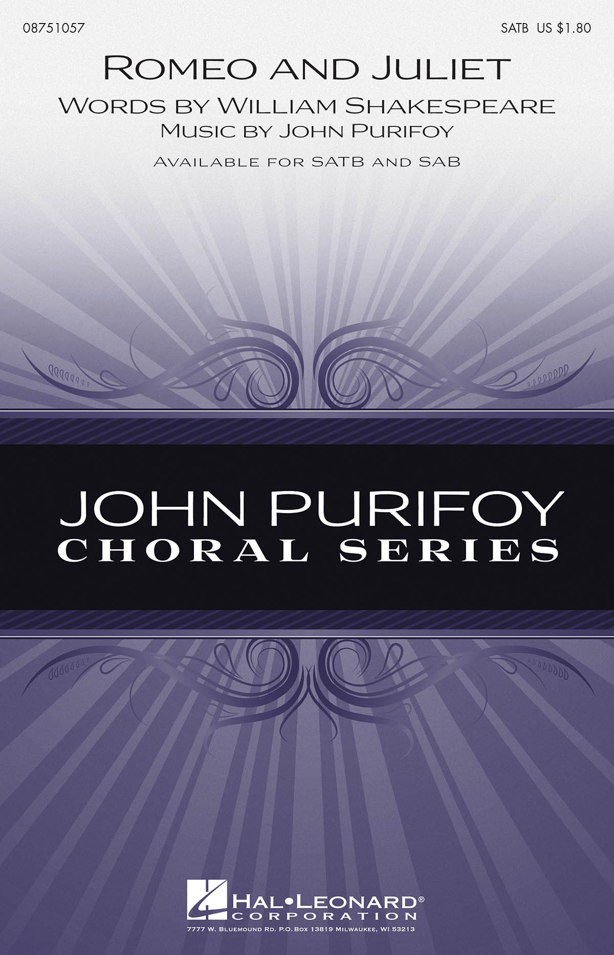JOHN PURIFOY ROMEO AND JULIET SATB CHORAL