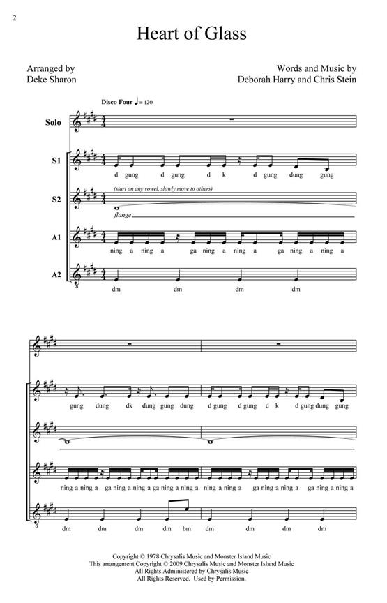 BLONDIE HEART OF GLASS (SHARON DEKE) SSAA A CAPPELLA CHORAL