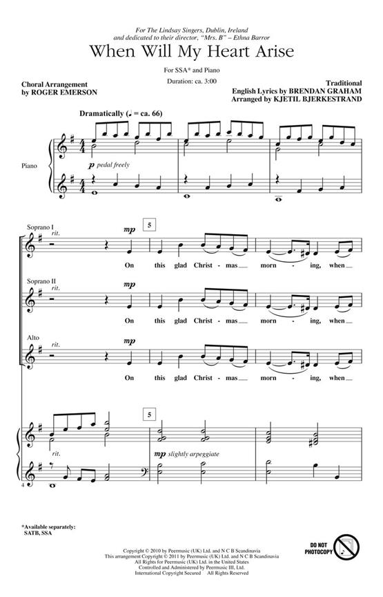 WHEN WILL MY HEART ARISE (EMERSON ROGER) SSA CHORAL