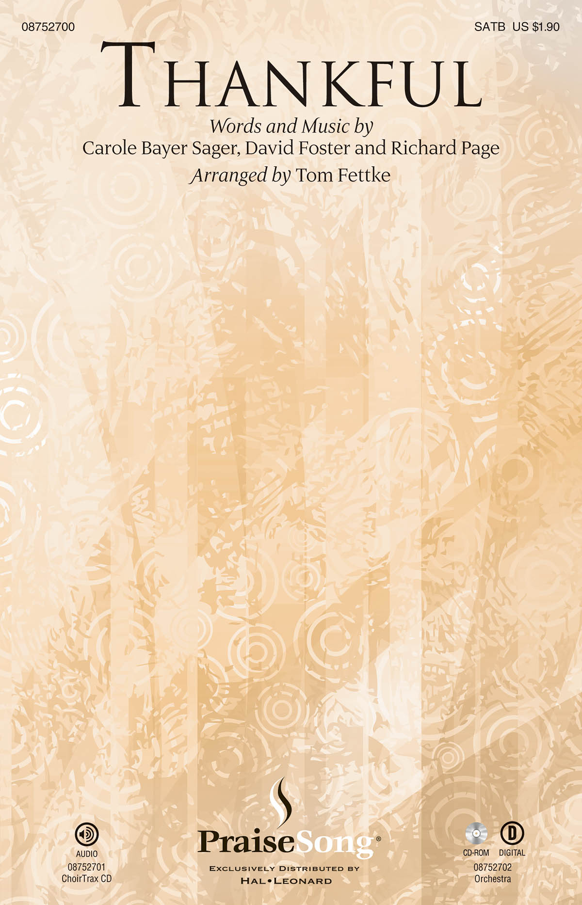 SAGER CAROLE THANKFUL (FETTKE TOM) SATB CHORAL