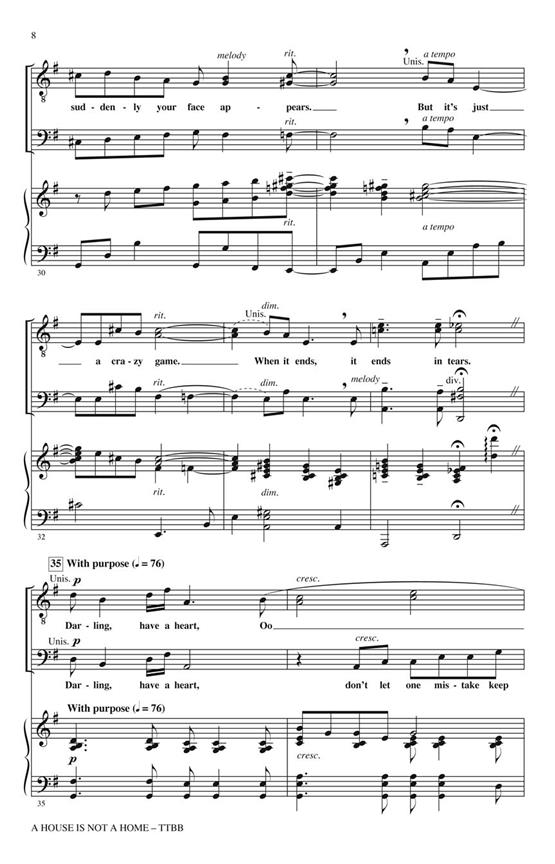 BACHARACH/DAVID A HOUSE IS NOT A HOME (HUFF MAC) TTBB CHORAL