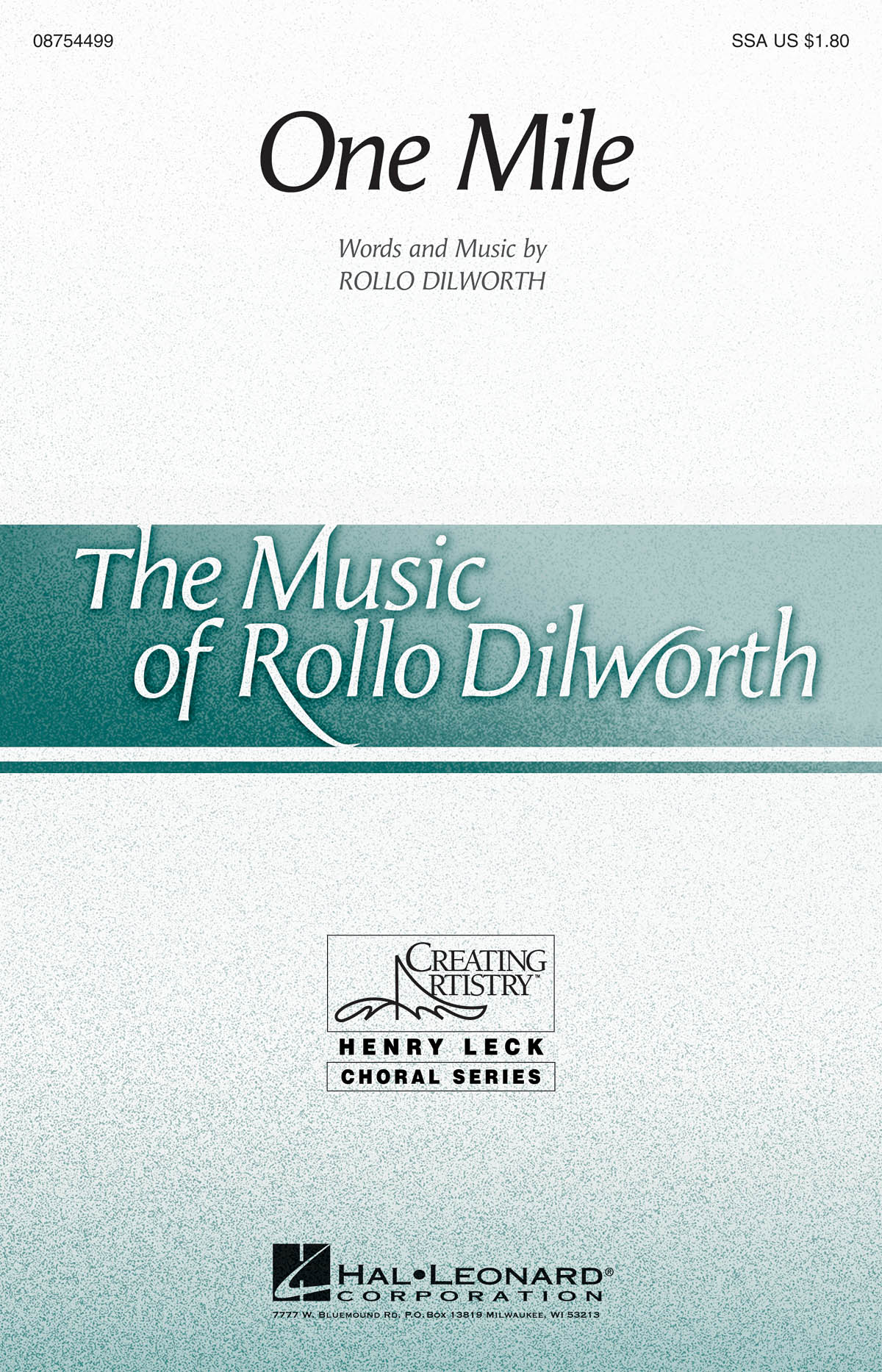 DILWORTH ROLLO ONE MILE SSA CHORAL
