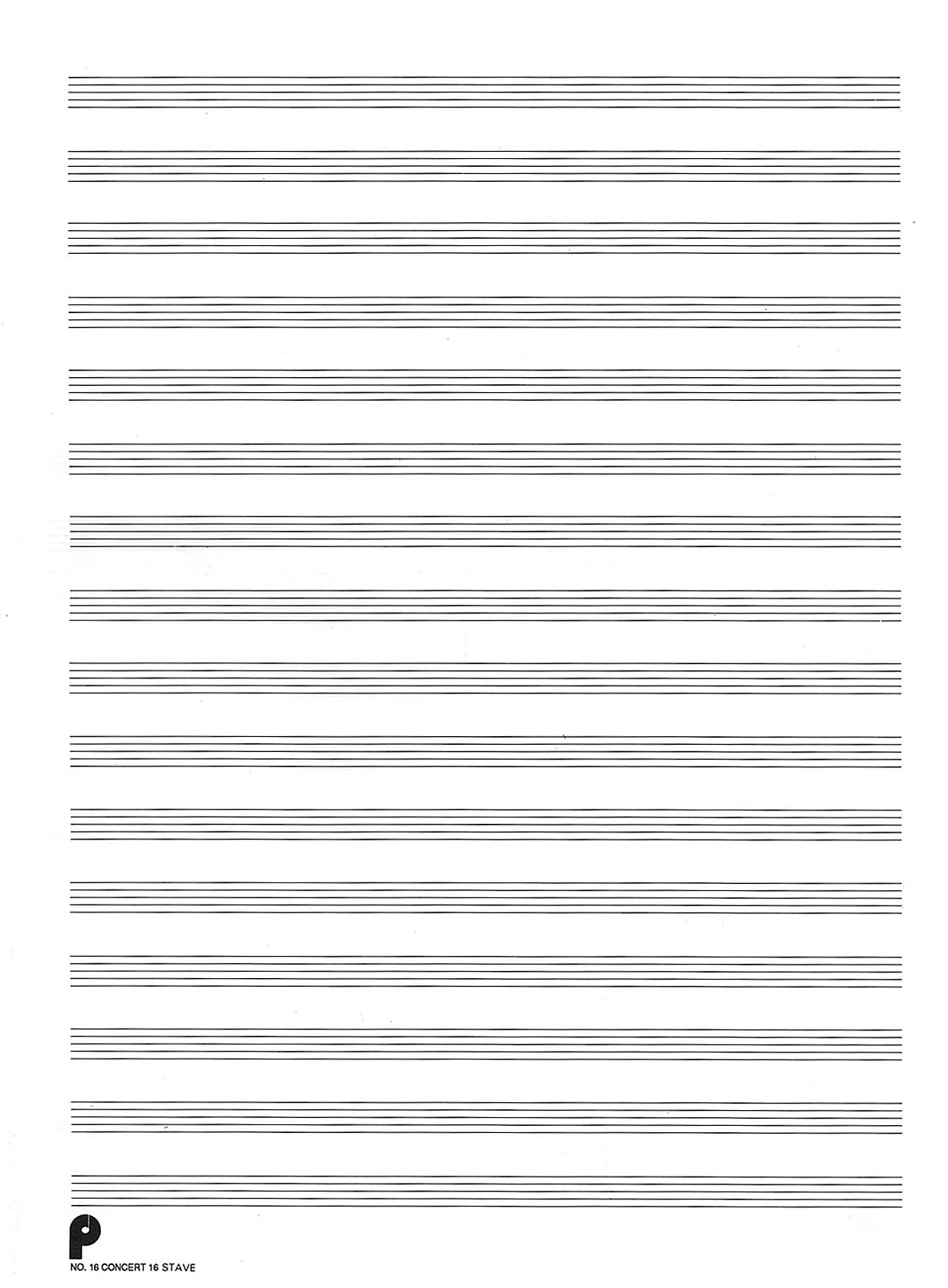 MANUSCRIPT PAPER 16 STAVE DOUBLE SIDED PASSANTINO 12"X9" 96PP BOOK