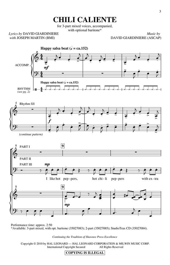 Giardiniere David/Martin Joseph Chili Caliente Studiotrax Cd