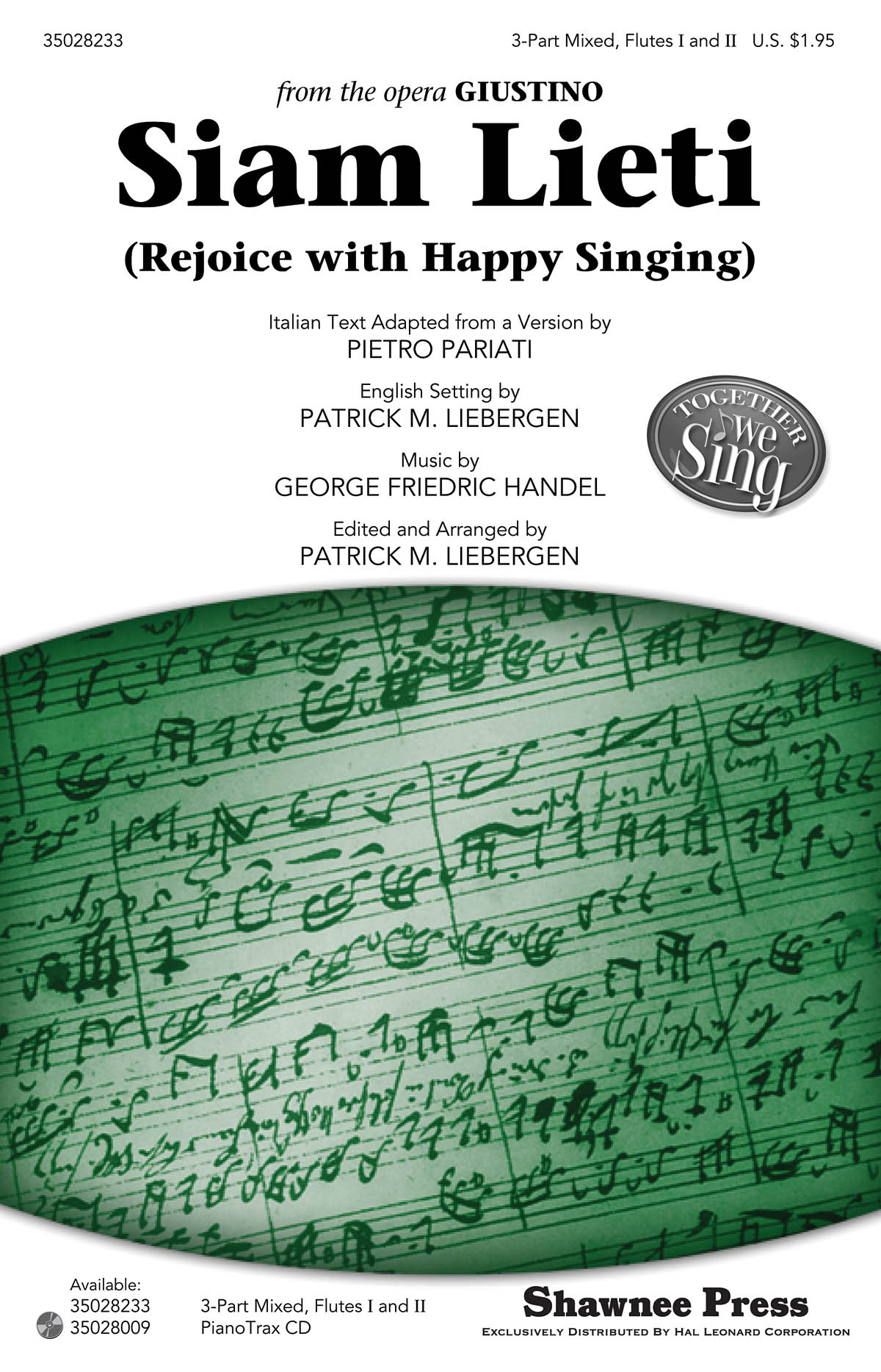 HANDEL GEORGE FRIDERIC SIAM LIETI (ARR LIEBERGEN PATRICK) 3 PART CHOR