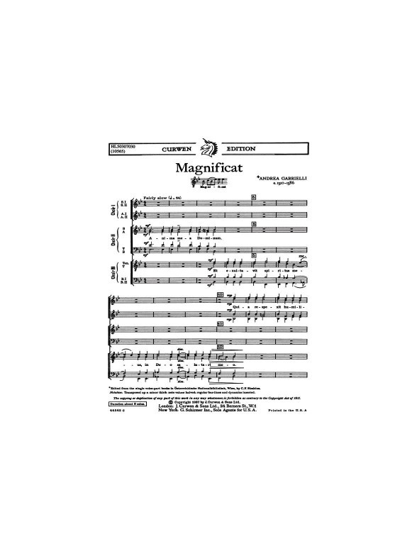 Magnificat For Three Choruses SATB TTBB SSAA