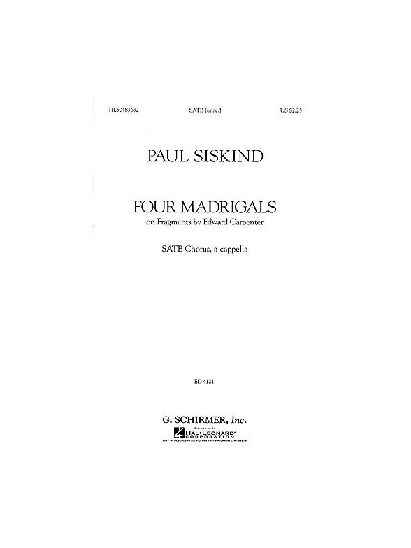 Paul Siskind: Four Madrigals