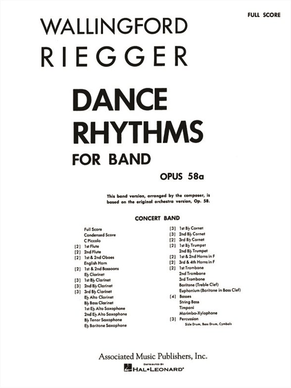 Wallingford Riegger: Dance Rhythms For Band, Op. 58