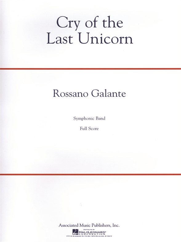 Galante Rossano Cry Of The Last Unicorn Full Score Only