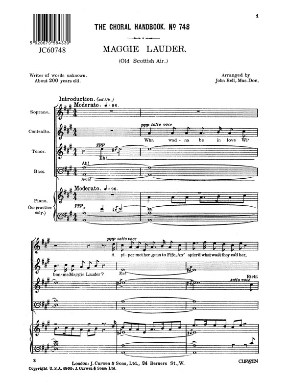 Bell Maggie Lauder Satb