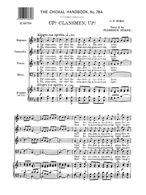 Bird, Cf Up! Clansmen Up! Satb