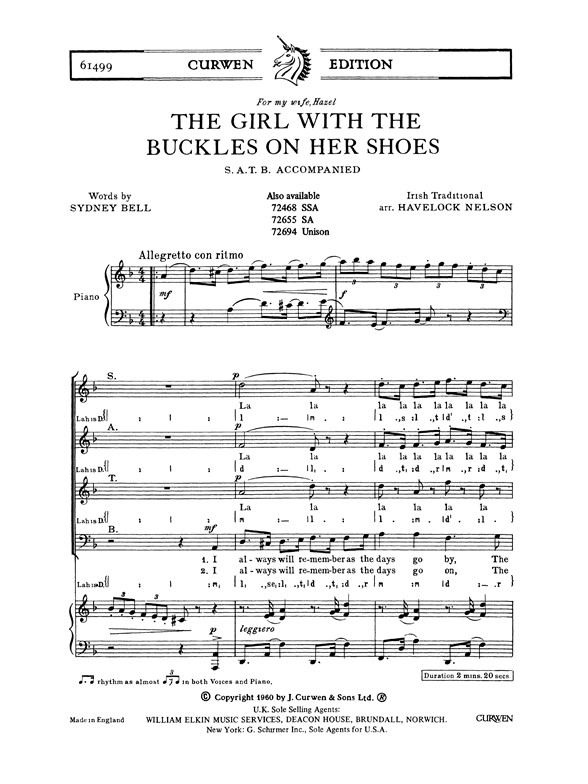 Nelson, H The Girl With The Buckles On Her Shoes Satb
