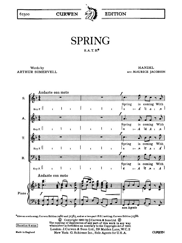 Handel Spring Satb