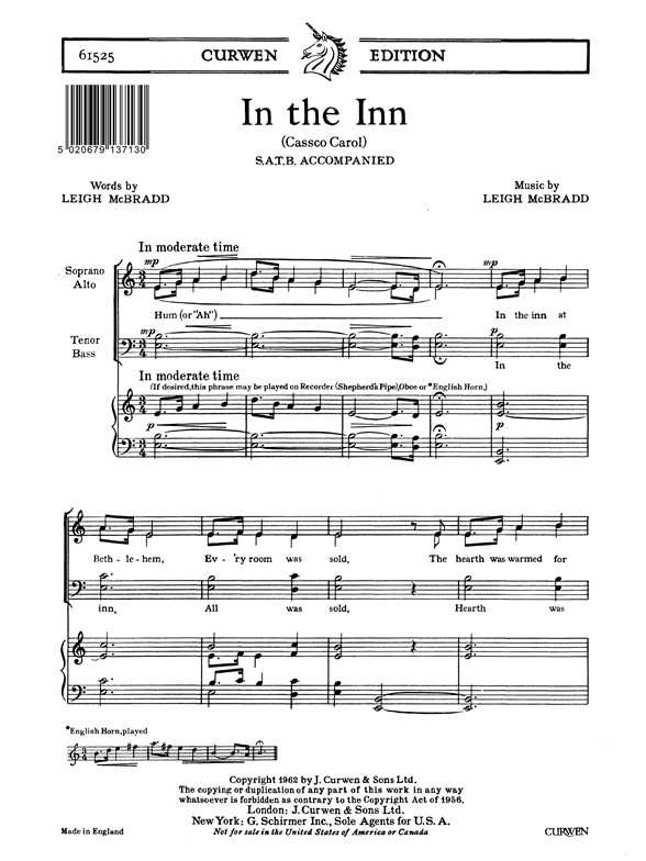 Mcbradd, L In The Inn Satb