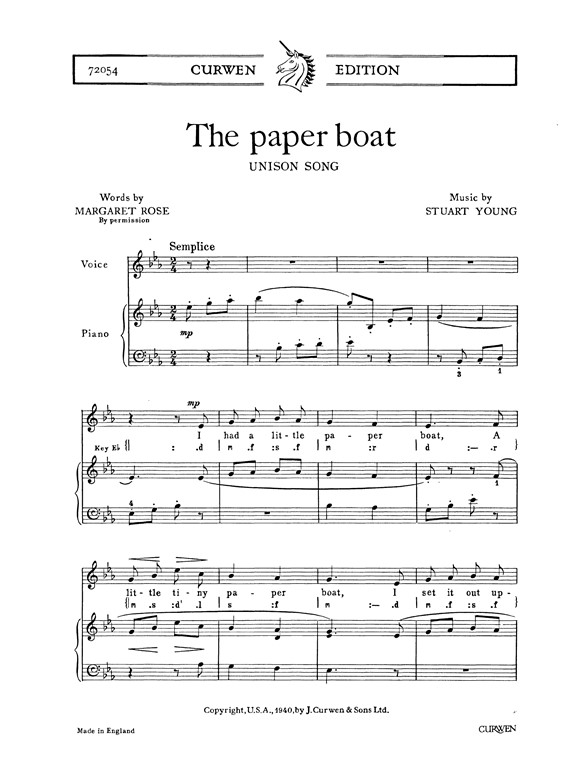 Young, S The Paper Boat Unison/Piano