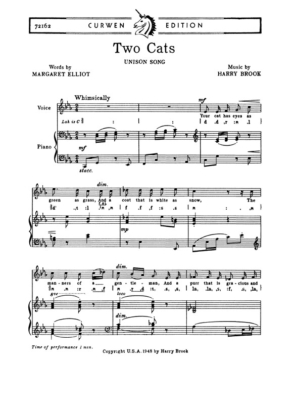 Brook, H Two Cats Unison/Piano