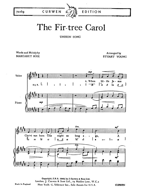 Young, S The Fir-tree Carol Unison
