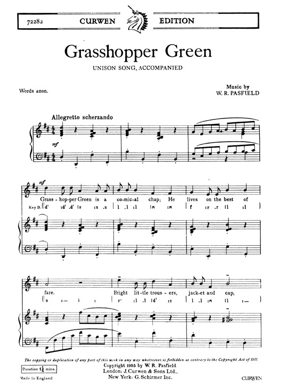 Pasfield, Wr Grasshopper Green Unison
