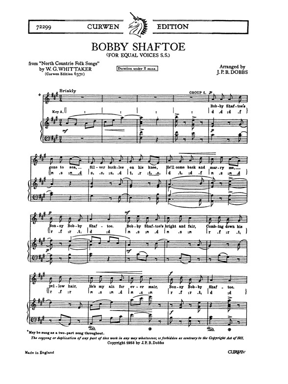 Dobbs, J Bobby Shaftoe Ss/Piano