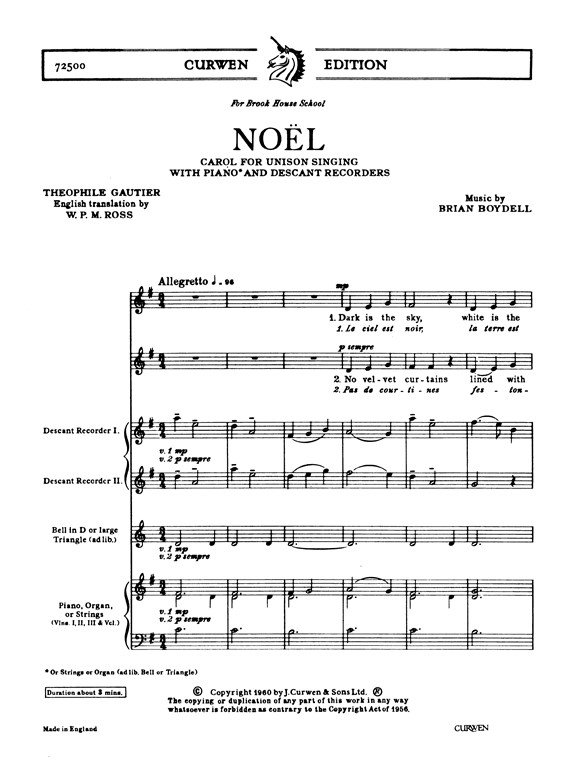 Boydell, B Noel Unison/Recorders/Piano