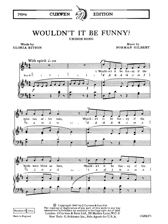Gilbert, N Wouldn't It Be Funny Unison
