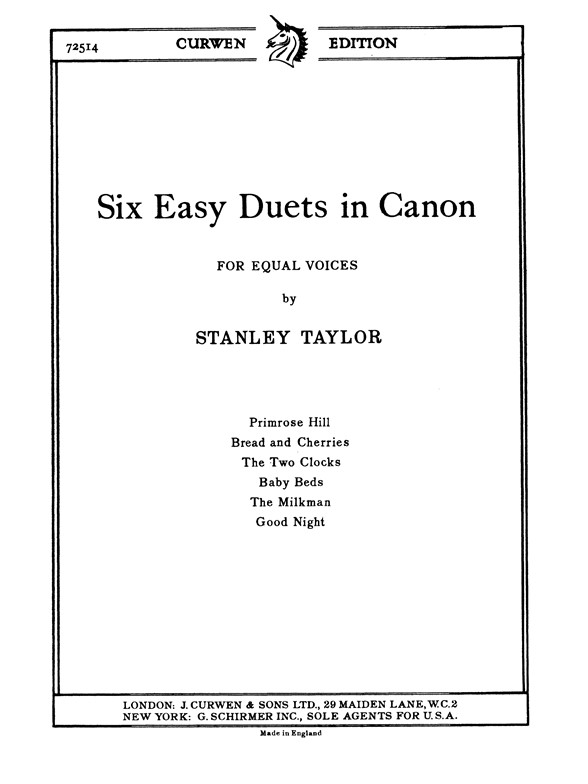 Taylor 6 Easy Duets In Canon V/S