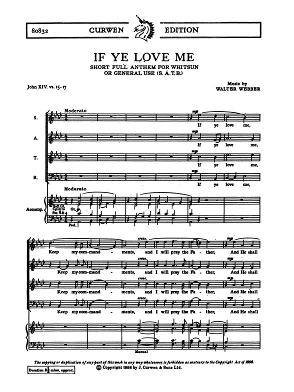 Walter Webber: If Ye Love Me