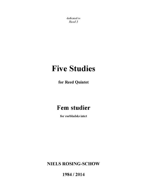 5 Studies - Partitur
