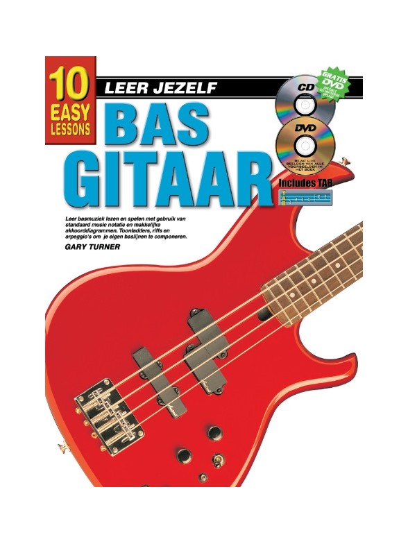 Gary Turner: 10 Easy Lessons Bas Gitaar (Book/CD/DVD) (Dutch Language Edition)