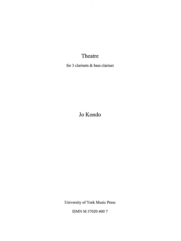 Jo Kondo: Theatre (Score)