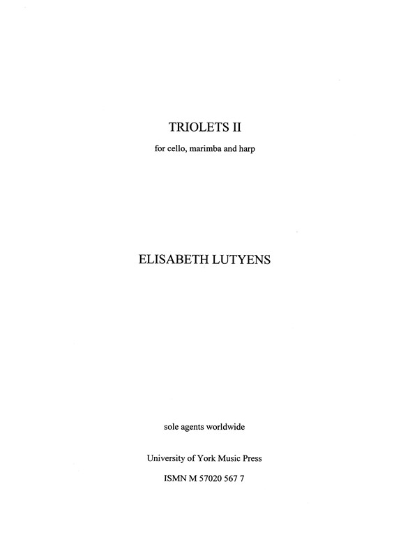 Elisabeth Lutyens: Triolet II Op.160 (Score)