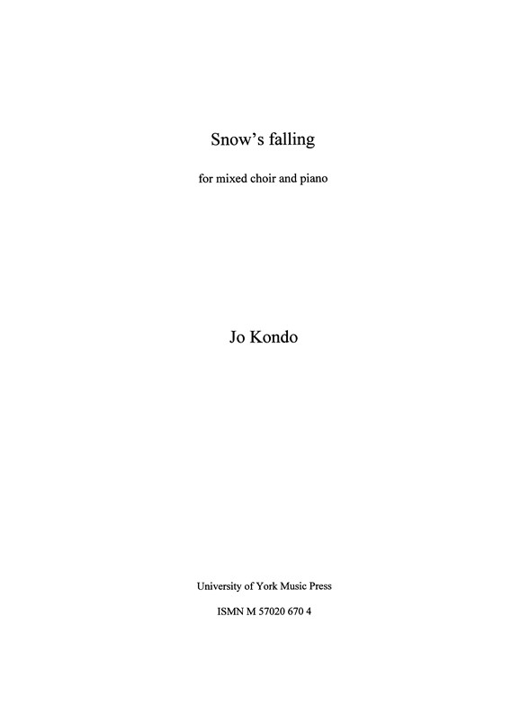 Jo Kondo: Snow's falling