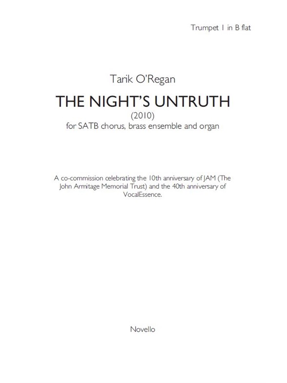 Tarik O’Regan: The Night's Untruth (Parts)