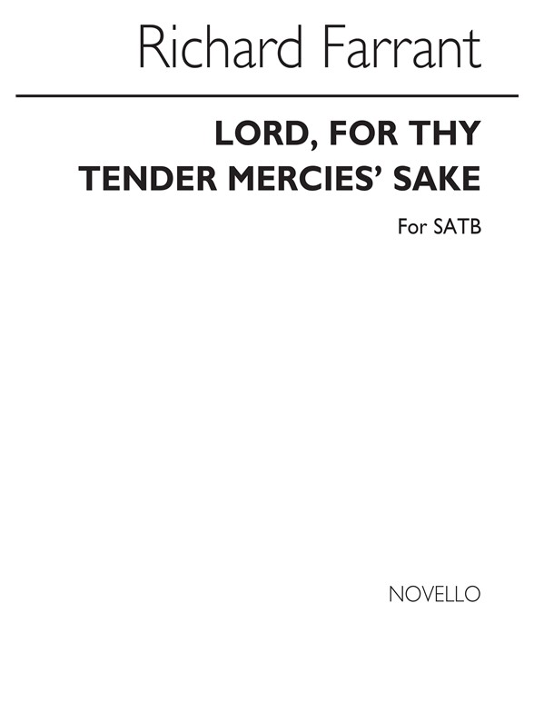 Farrant Lord For Thy Tender Mercy's Sake Satb