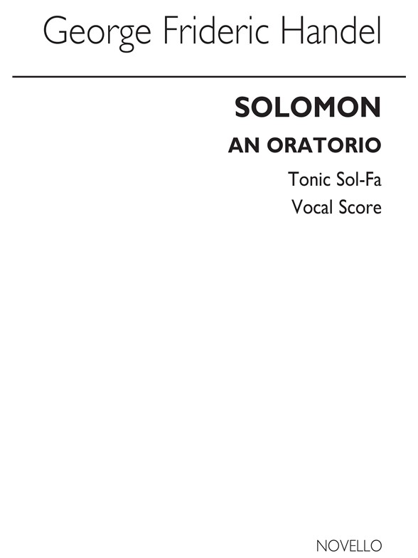 G.F. Handel: Solomon - Vocal Score (Tonic Sol-Fa)