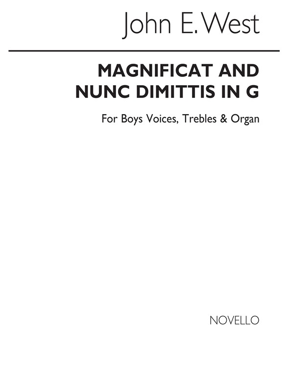 West, J Magnificat & Nunc Dimittis In G Boys Vces/Org Vs