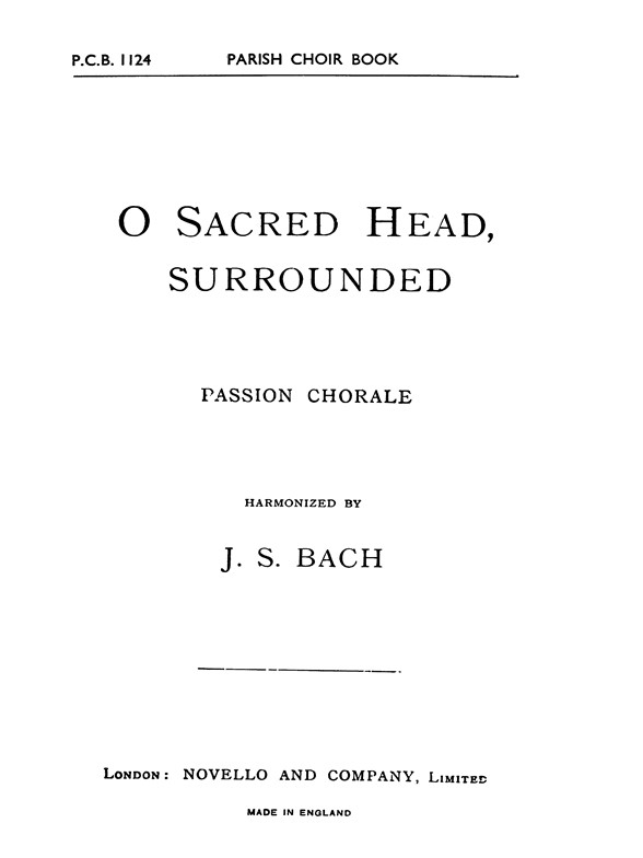 Hasler O Sacred Head Surrounded(Hymn)in Eb Satb/Org (Harm. By Bach)