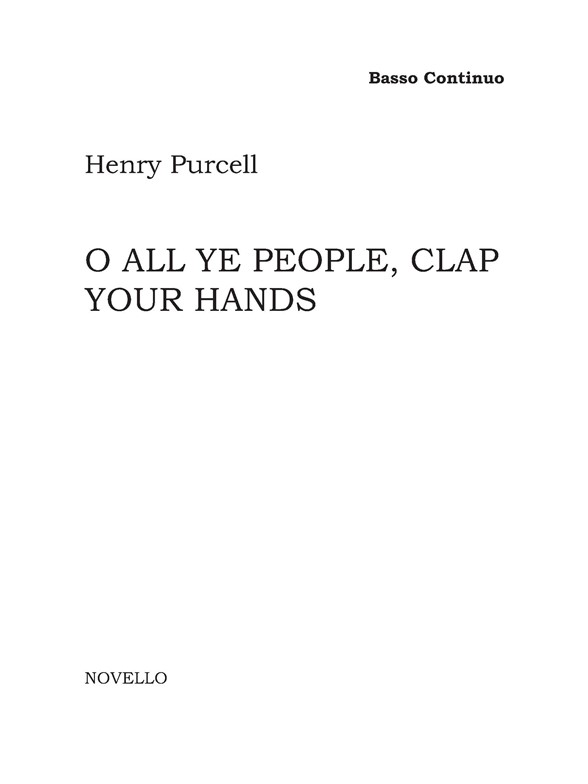 Henry Purcell: Close Thine Eyes (Basso Continuo Part)