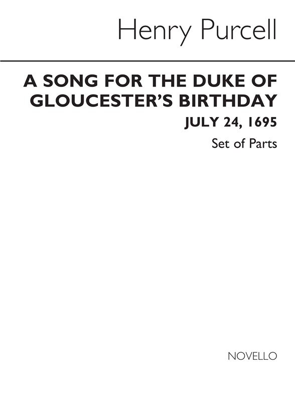 Purcell, H Song For The Duke Of Gloucester's Birthday Ch Pts