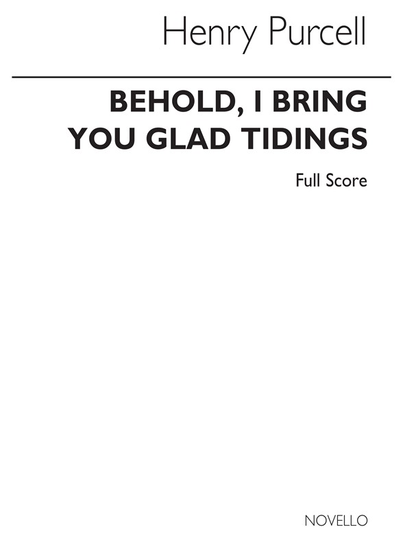 Purcell, H Behold I Bring You Glad Tidings Score