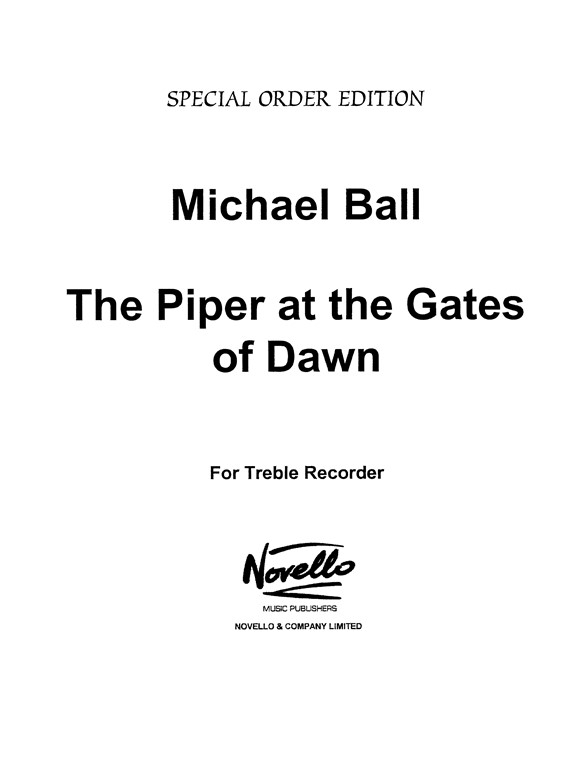 Ball The Piper At The Gates Of Dawn Solo Recorder