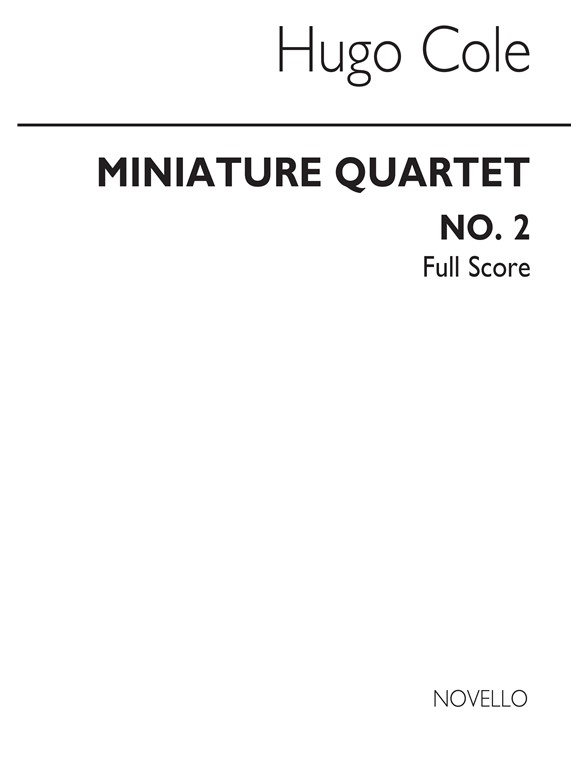 Cole: Miniature Quartet No.2 (Score)