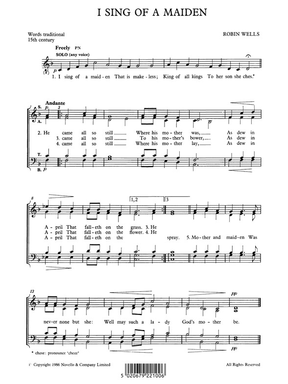 Robin Wells: I Sing Of A Maiden
