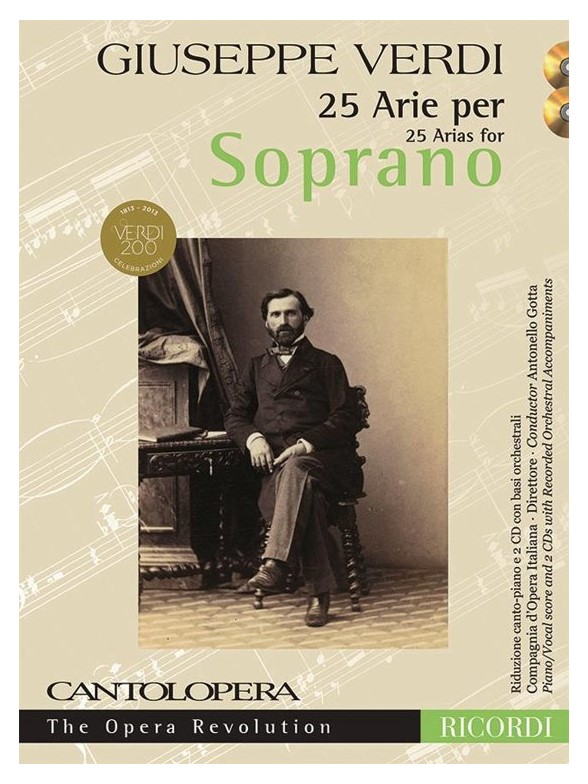 Verdi Giuseppe 25 Arias For Soprano Voice And Piano Book/2cd